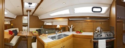 Full width yacht interior